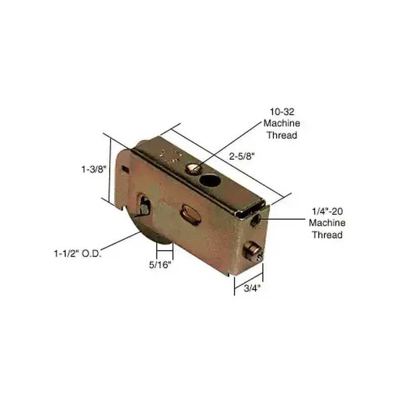 CRL D1563 1-1/2" Steel Sliding Glass Door Roller with 3/4" Wide Housing for Air Control, Howmet and Krestmark Doors