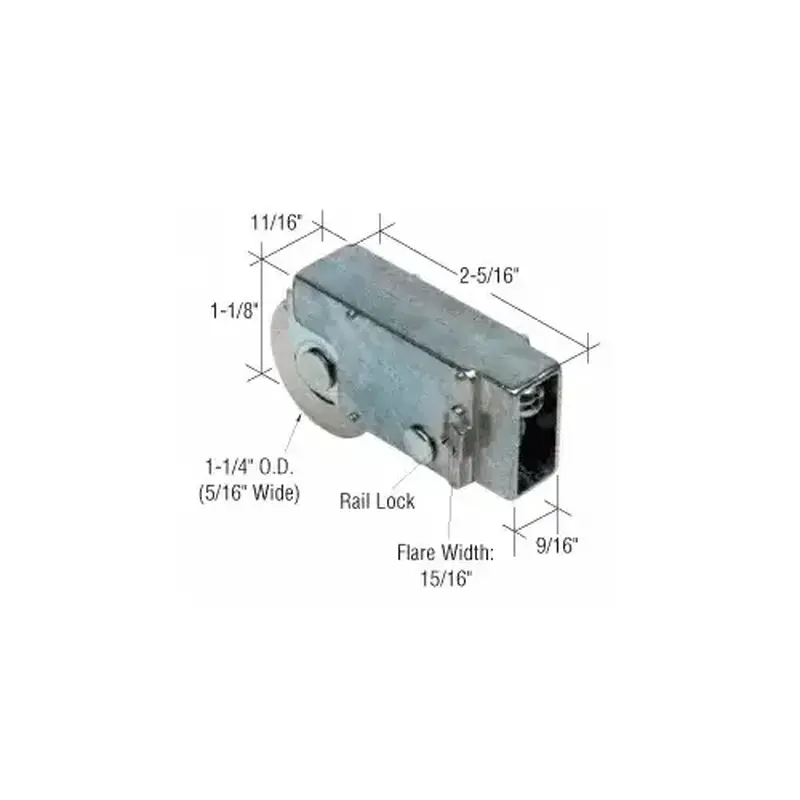 CRL D1603 1-1/4" Steel Sliding Glass Door Roller with 11/16" Wide Housing for Crossly Doors