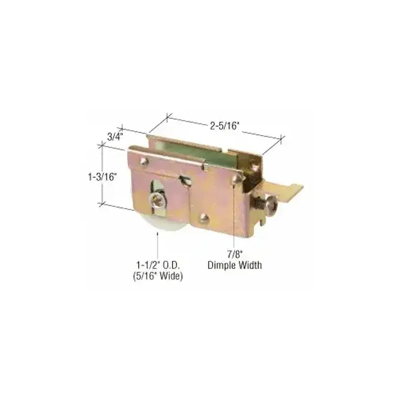 CRL D1789 1-1/2" Nylon Sliding Glass Door Roller with 23/32" Wide Housing for Marshall Doors
