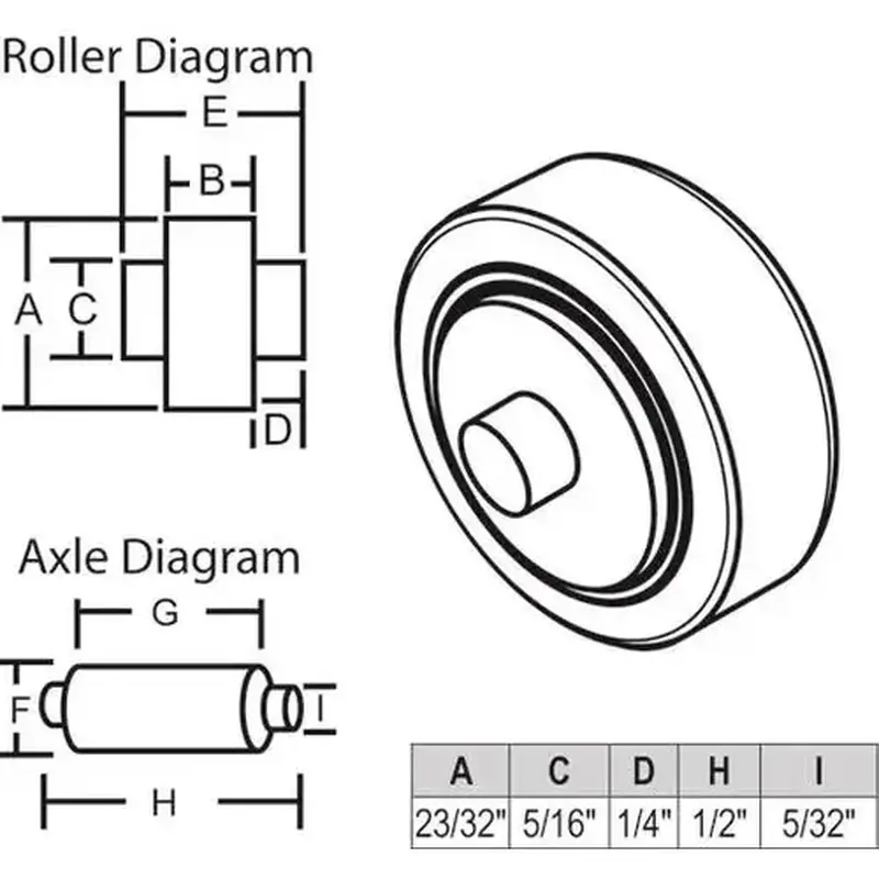 Brixwell 11-229 NYLON BB ROLLER