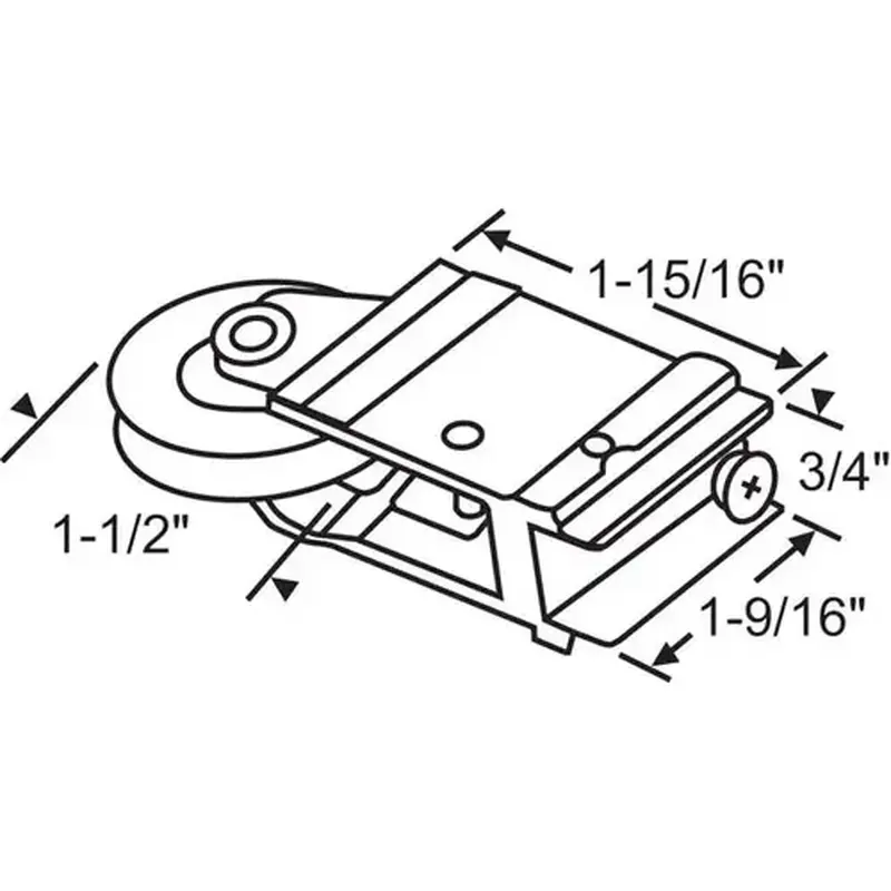 Brixwell 9-406ss Patio Door Roller Assembly 1-1/2 Stainless Steel Wheel