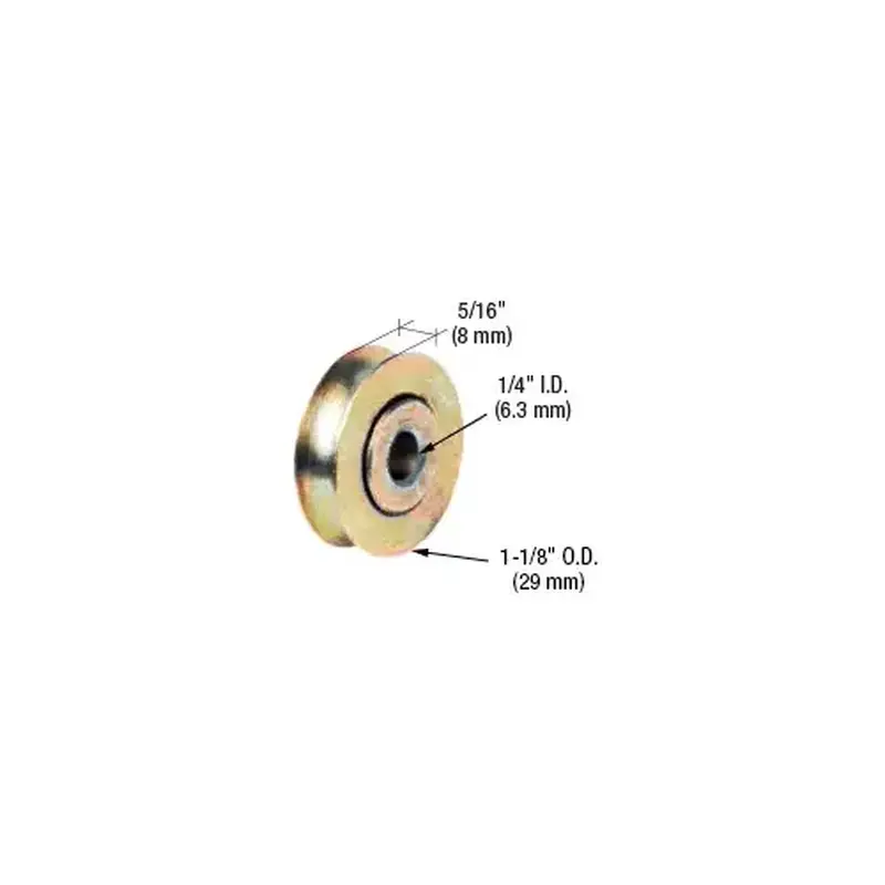 CRL D1692 1-1/8" Diameter x 5/16" Wide Stainless Steel Ball-Bearing Replacement Roller - pack of 2