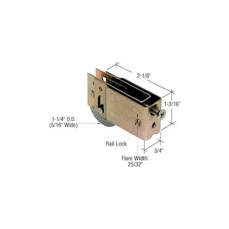 CRL D1708 1-1/4" Steel Sliding Glass Door Roller with 3/4" Wide Housing for Harcar and BeeCee Doors