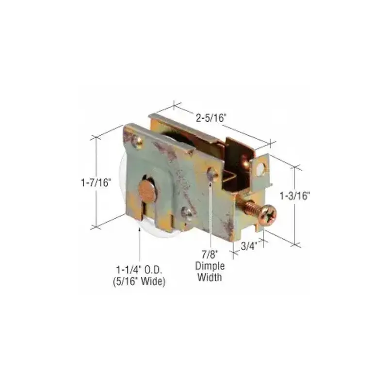 CRL D1733 1-1/4" Nylon Sliding Glass Door Roller with 23/32" Wide Housing for Northrop Doors
