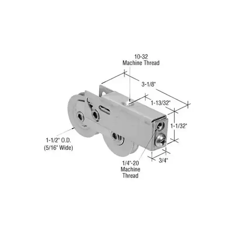 Prime-Line D1922 1-1/2" Tandem Stainless Steel Sliding Glass Door Roller with 3/4" Wide Housing