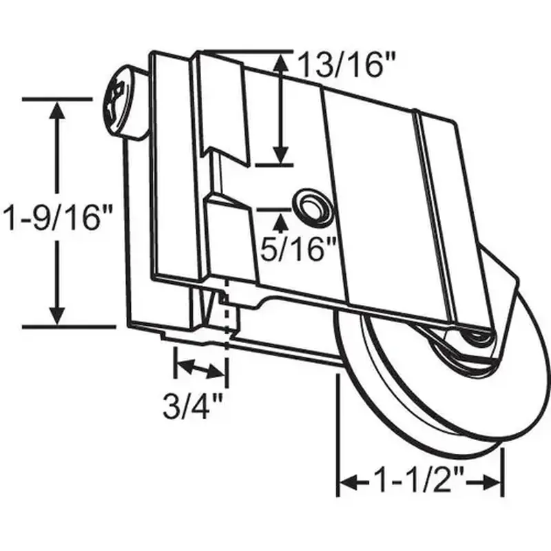 Brixwell 9-249ss Patio Door Roller Assembly 1-1/2in SS Wheel
