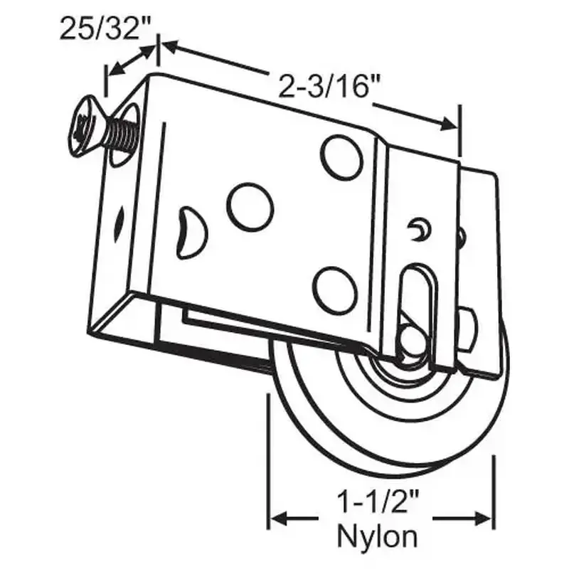 Brixwell 9-327 Patio Door Roller Assembly 1-1/2 Nylon Wheel pdr 13 N