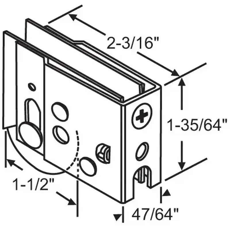 Brixwell 900-11287n Patio Door Roller Assembly 1-1/2 Nylon Wheel pdr206 N