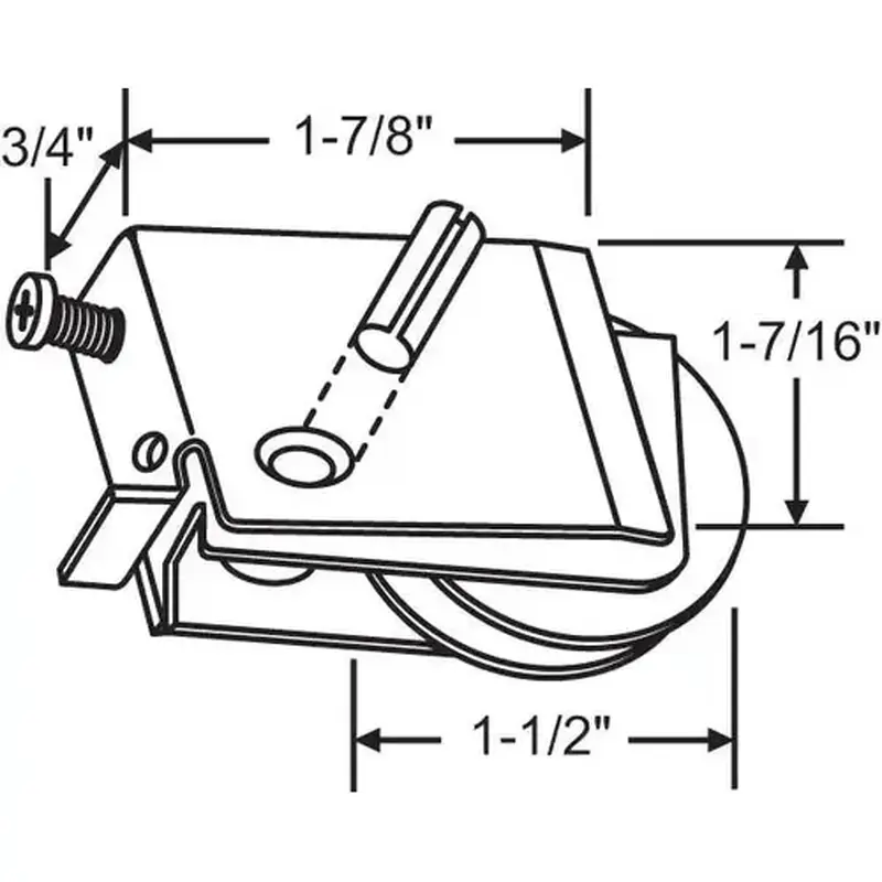 Brixwell 9-255spb Patio Door Roller Assembly 1 1/2 PRECISION WHEEL