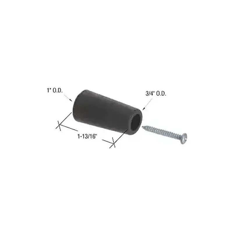Prime-Line D1568 Black Sliding Glass Door Bumper - 1-13/16" Length - pack of 2