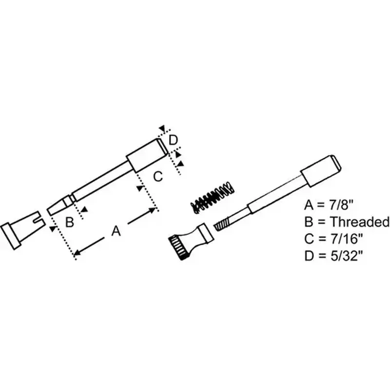 Brixwell 90-21-XCP25 1/2in ScreW-On Knob Metal metal Plunger wsc 47 - pack of 25