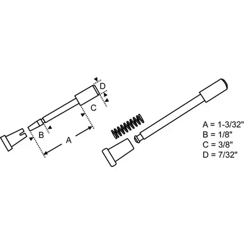 Brixwell 900-9850b-XCP25 7/32in Plunger Assembly Black - pack of 25