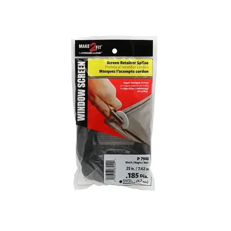 FHC P7940 0.185" x 25 Ft. Roll Black Vinyl Screen Spline (Single Pack)