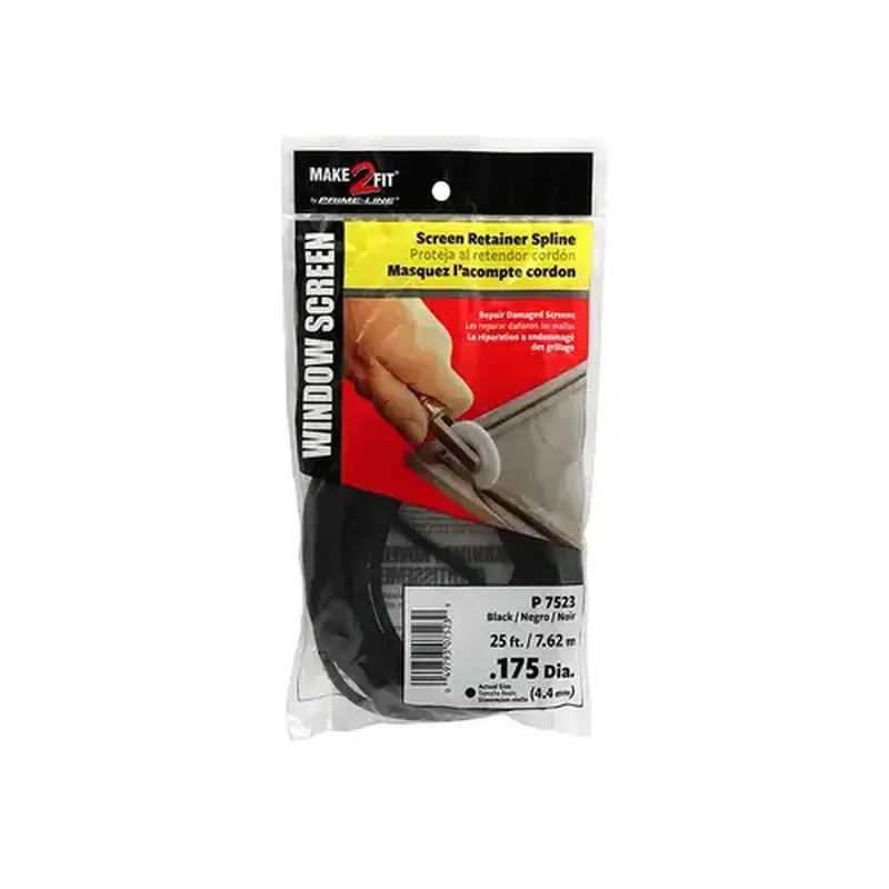 FHC P7523 Screen Retainer Vinyl Spline - 0.175" Round - Black - 25 Foot (Single Pack)