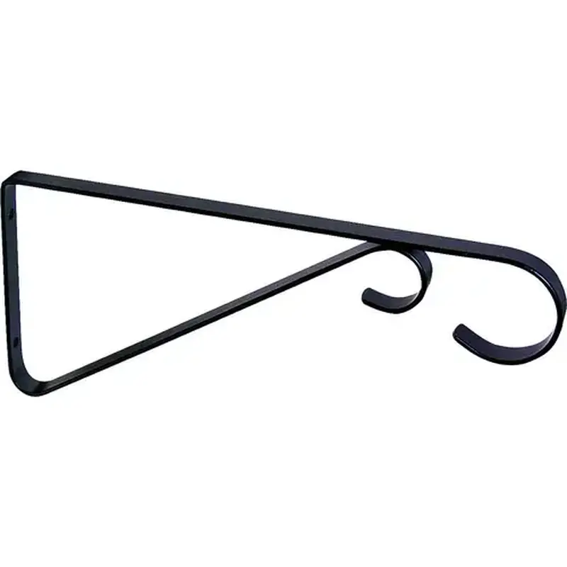 Landscapers Select GB0353L Hanging Plant Bracket, 9-5/8 L, Steel, Black, Wall Mount Mounting
