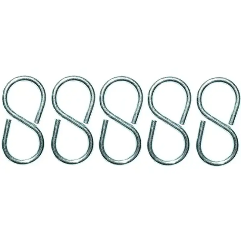 ProSource LR-374-PS-XCP20 S-Hook, 25 lb Working Load, 3.5 mm Dia Wire, Steel, Zinc - pack of 20
