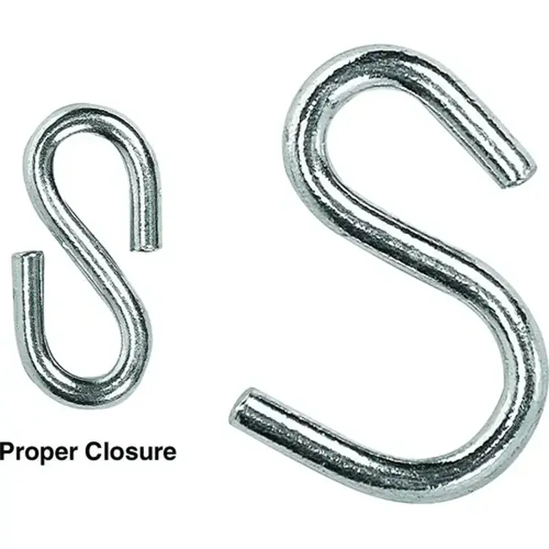 Campbell's 6106024-XCP50 S-Hook, 35 lb Working Load, 0.187 in Dia Wire, Low Carbon Steel, Zinc - pack of 50