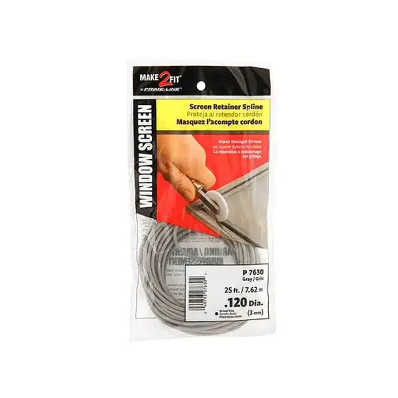 FHC P7630 1/8" x 25 Foot - Gray Spline Roll (Single Pack)