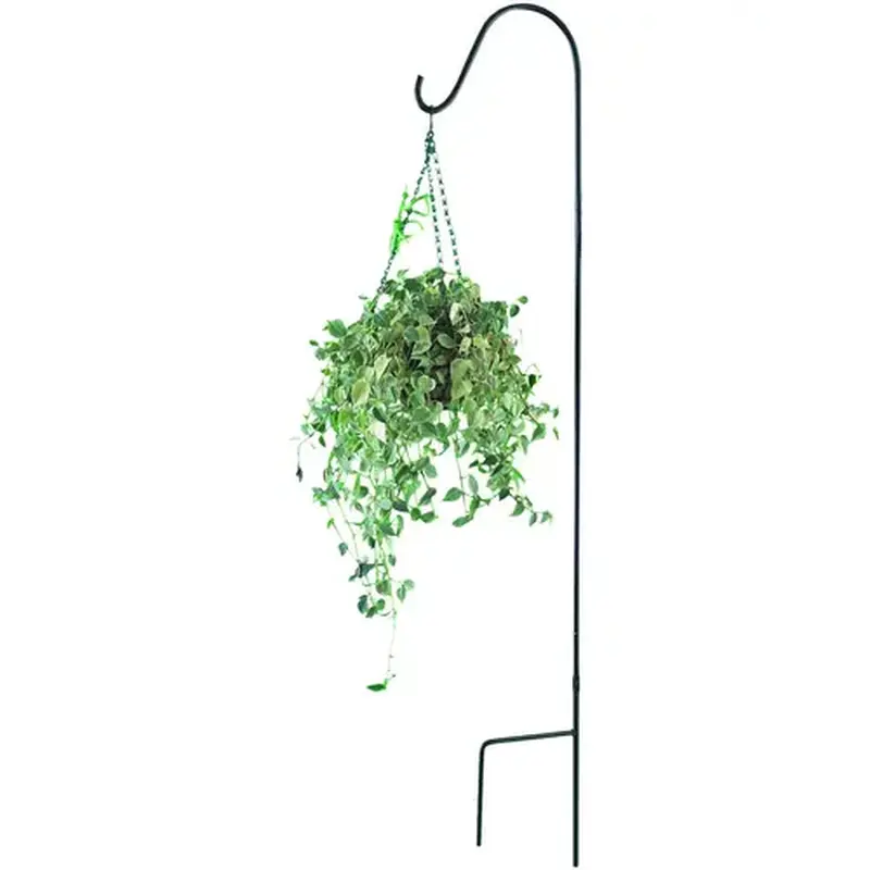 Landscapers Select GB-3089 Single Shepherd Hook, 64 in H, Matte Black, Hanging Mounting