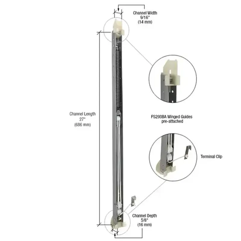 CRL FA2620GW 2620 Window Channel Balance with FS293BA Guides Attached