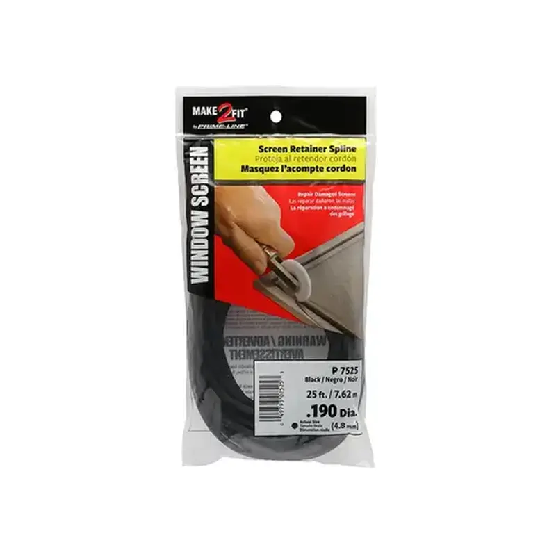 FHC P7525 Screen Retainer Spline - 0.195" - 25 Foot - Black (Single Pack)