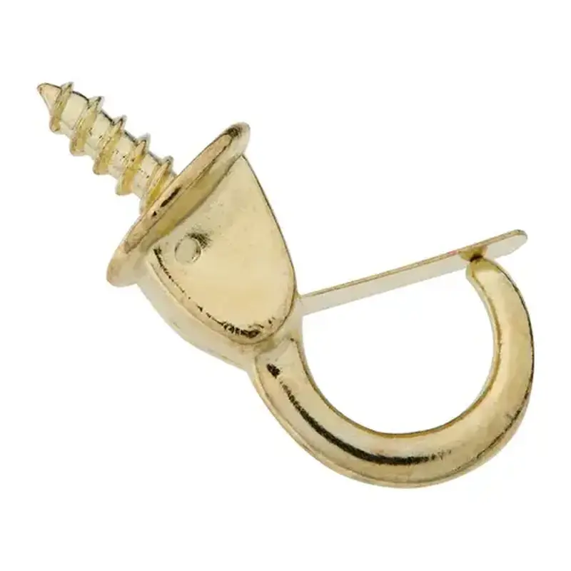 National Hardware N119909-XCP10 V2024 7/8" Safety Cup Hook Brass Finis - 2 per pack x10 packs