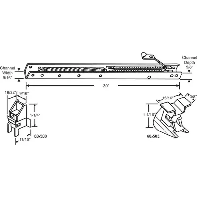 Brixwell 60-293-3 30in Window Channel Balance 16 To 23 Lbs Sash Weight hwB-Ce514-5/8B-2930 60-503a And 60-508a Attached