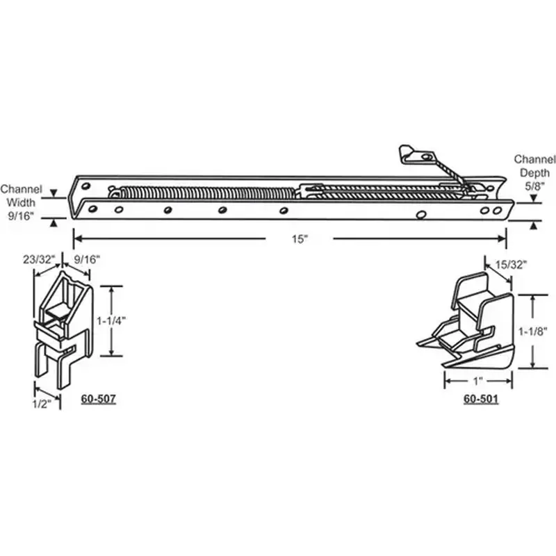 Brixwell 60-143-1 15in Window Channel Balance 10 To 12 Lbs Sash Weight hwB-Ss533-5/8B-1430 60-501a And 60-507a Attached