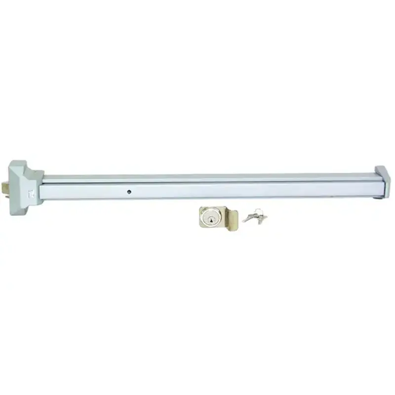 ProSource 8000-80NLS-AS Panic Bar, 32-1/2 in W, Stainless Steel/Steel/Zinc Alloy, Powder Coated, 1-3/4 in Thick Door Silver