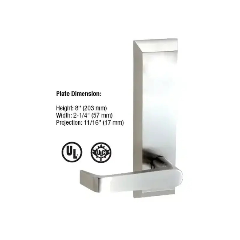 CRL 605LBS Brushed Stainless 1600 Series Lever Trim for 1900 Rim Panic Devices