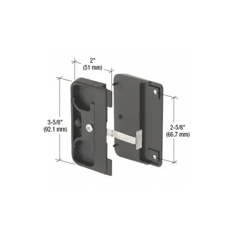 CRL A142 Sliding Screen Door Latch and Pull with 2-5/8" Screw Holes Black