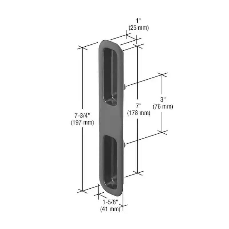 CRL C1087 Black Outside Pull 3" Screw Holes for International Doors