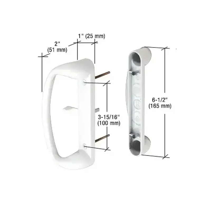CRL C1176 White High Profile Mortise - Series Handle with 3-15/16" Screw Holes