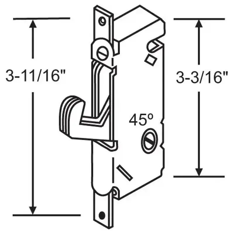 Brixwell 16-175ss Mortise Lock Round Face with Hook Out pdh153 Ss stainless Steel