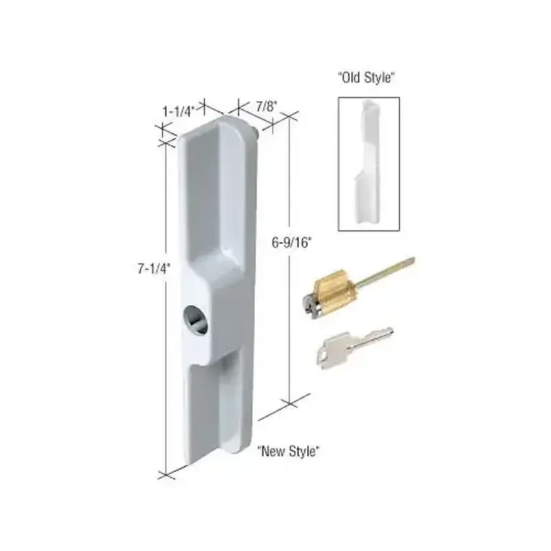 CRL C1254 White Sliding Glass Outside Pull with Cylinder