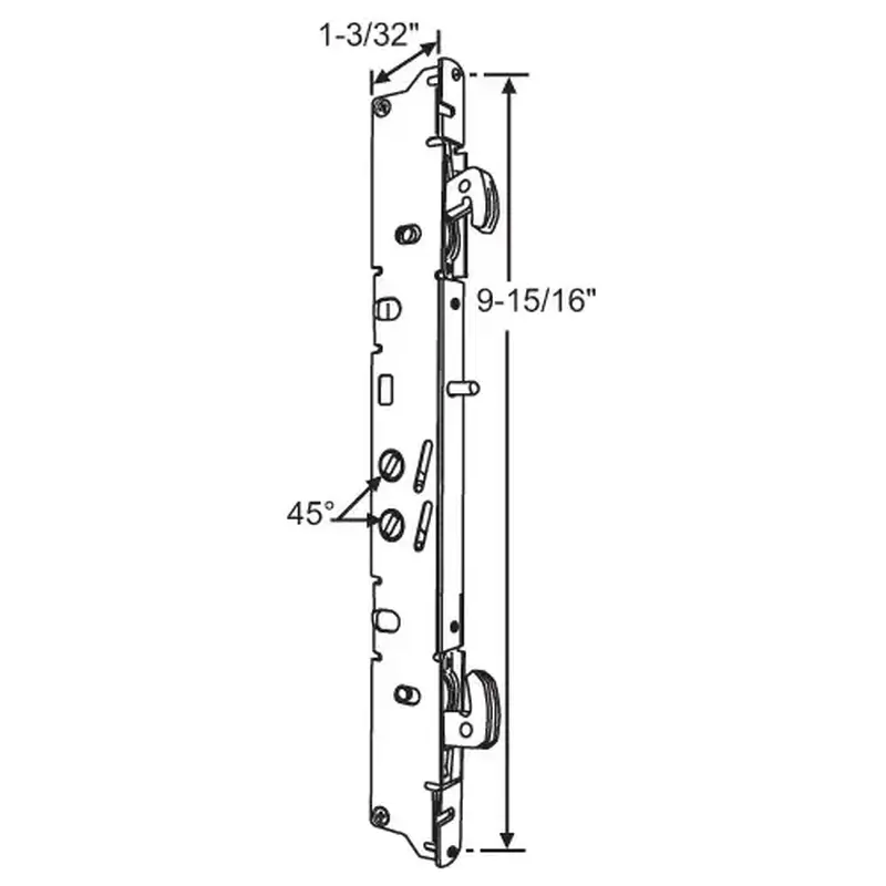 Brixwell 16-680ss TwO-Point Mortise Lock no Trimplate Stainless Steel