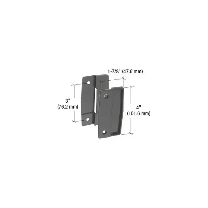 CRL A111 Black Sliding Screen Door Plastic Pull Set with 3" Screw Holes