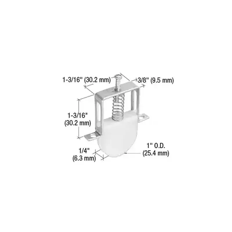CRL B530 1" Nylon Sliding Screen Door Bottom Roller for Columbia Doors