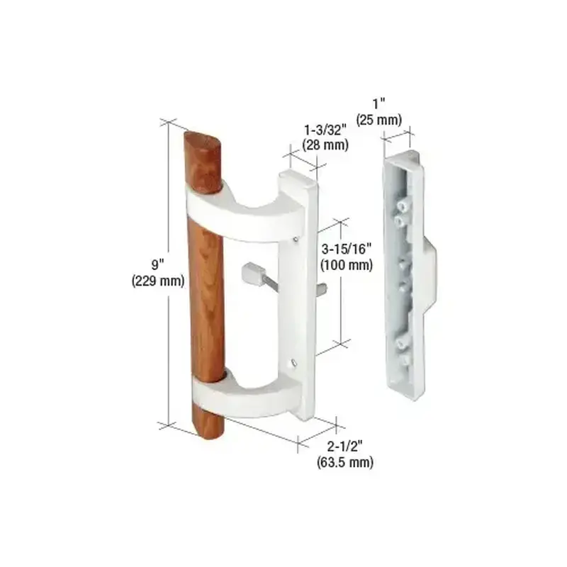Prime-Line C1128 Wood/White Mortise - Style Handle 3-15/16" Screw Holes