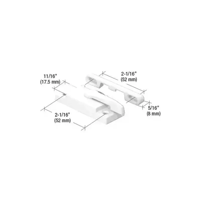 Prime-Line F2625 White Sash Lock and Keeper with 2-1/16" Holes and without Lugs
