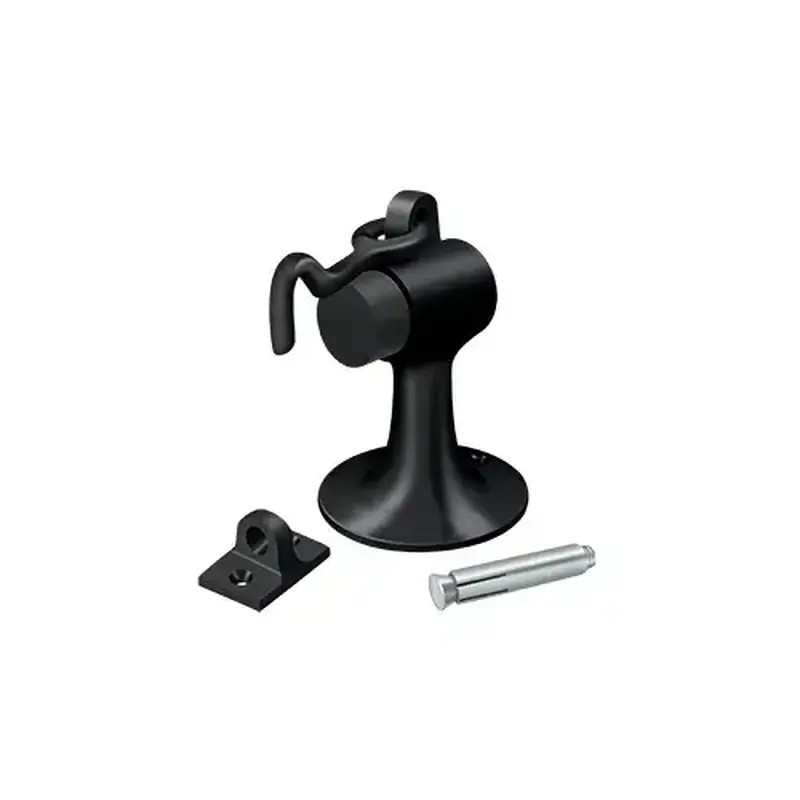 Deltana DSF444U19 Cement Floor Mount Bumper w/ Holder, Solid Brass in Paint Black