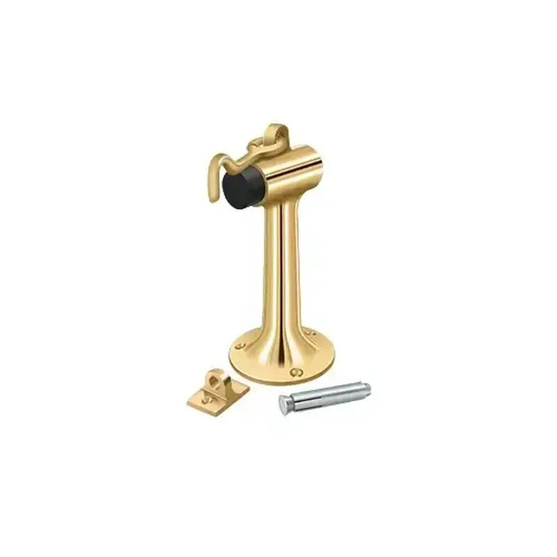 Deltana DSF630CR003 Floor Mount, 6" Bumper w/ Hook in PVD Polished Brass