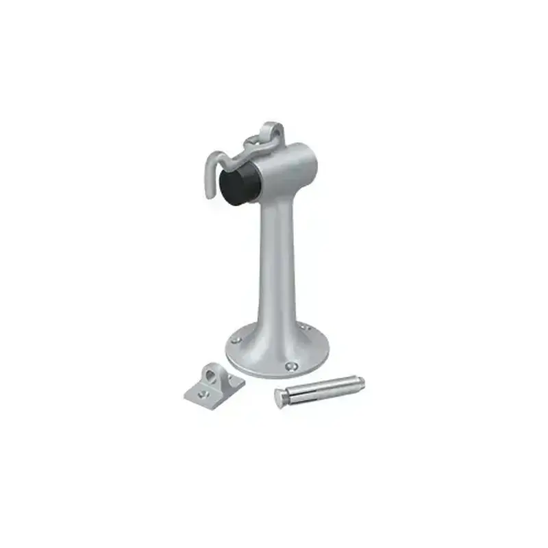 Deltana DSF630U26D Floor Mount, 6" Bumper w/ Hook in Brushed Chrome