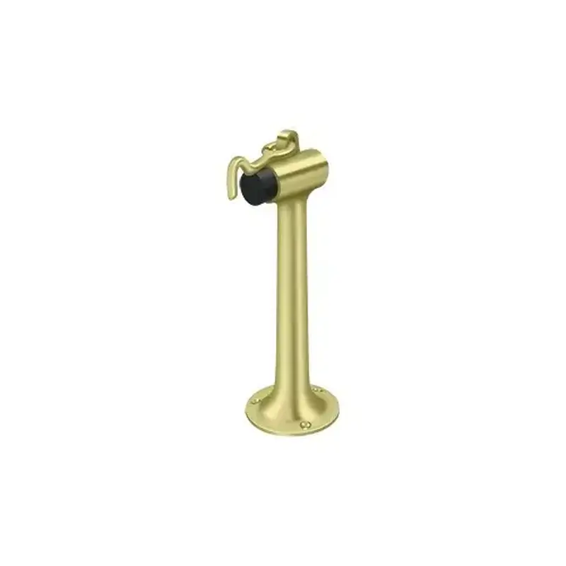 Deltana DSF830U3 Floor Mount, 8" Bumper w/ Hook in Polished Brass