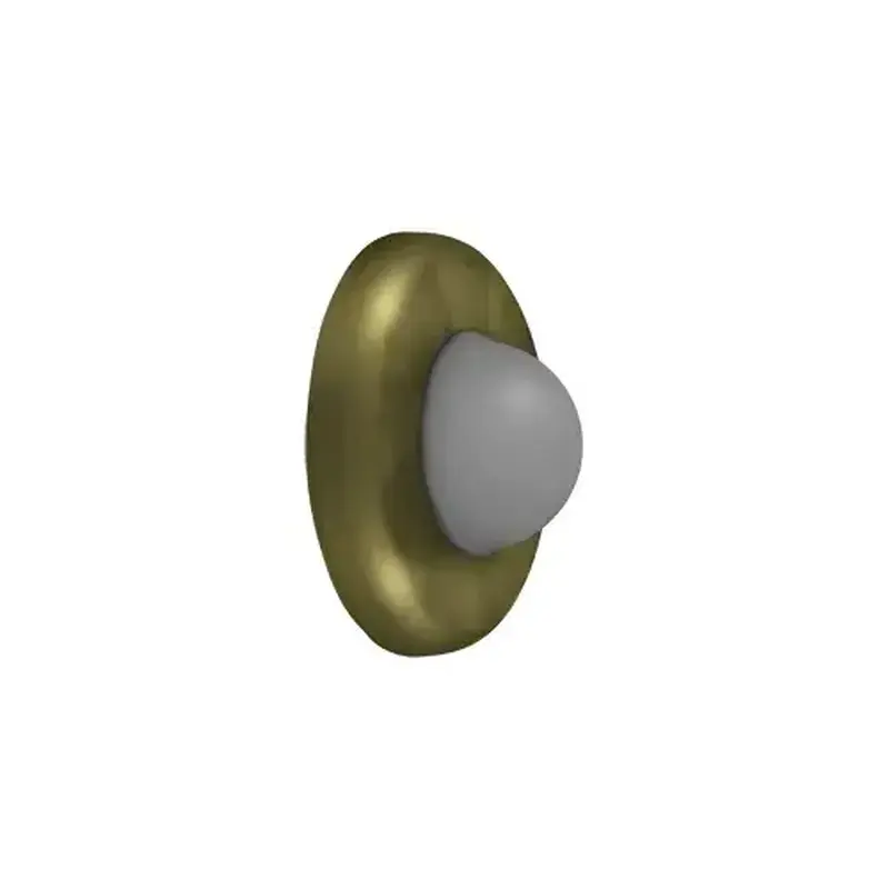 Deltana WBC250U5 Wall Mount Convex Flush Bumper, 2-1/2" Diam. in Antique Brass