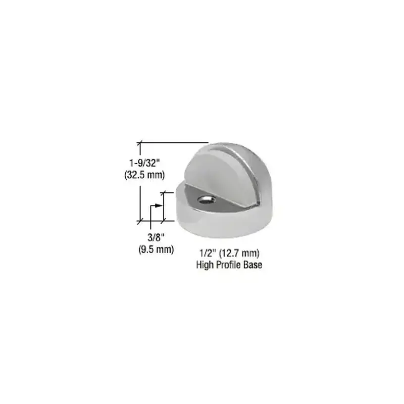 CRL DL2502A Satin Chrome Floor Mounted High Profile 3/8" Base Dome Stop
