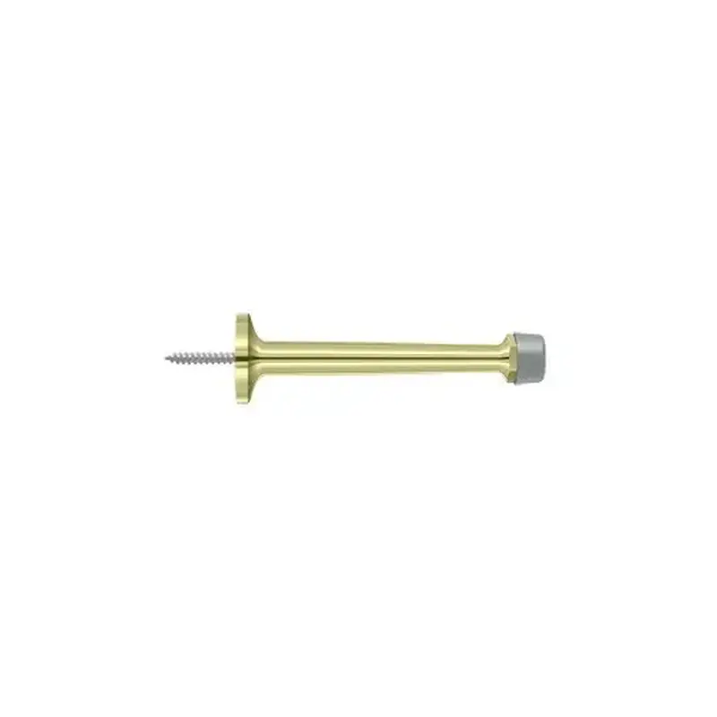 Deltana BDS425U3-UNL 4" Baseboard Door Bumper, Solid Brass in Unlacquered Brass