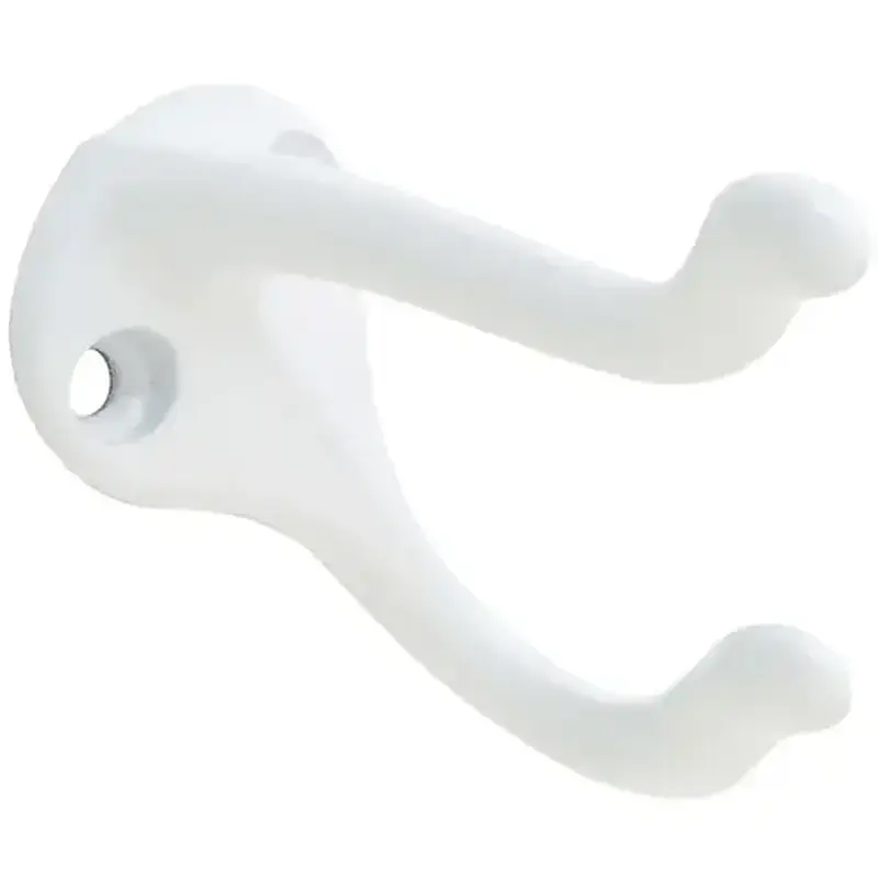 Schlage 571A-W Ives Coat and Hat Hook, 2-Hook, Aluminum White