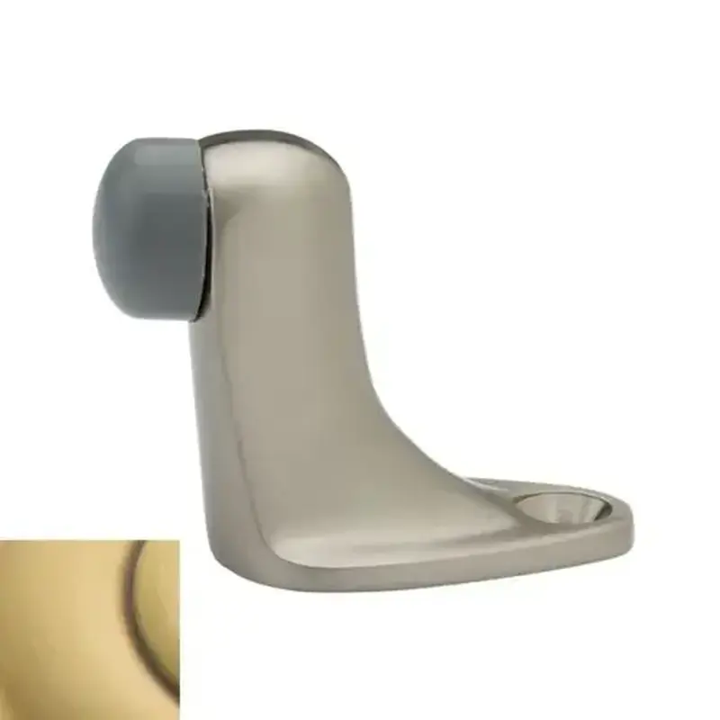 Baldwin 4510060 Gooseneck Floor Bumper Satin Brass with Brown Finish