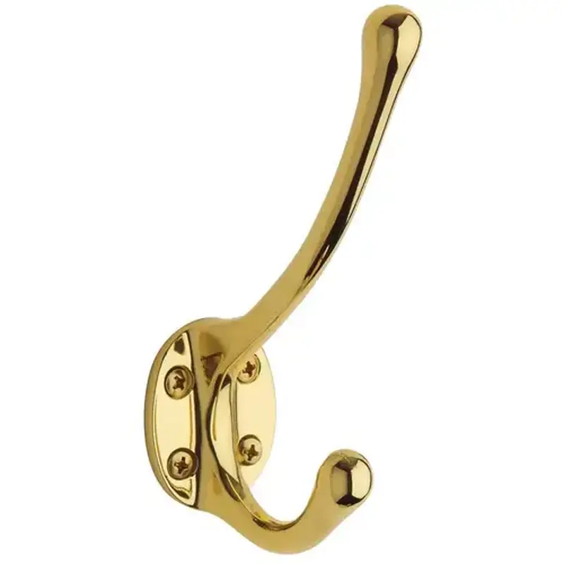 Baldwin 0742031 Costume Hook Unlacquered Brass Finish